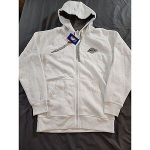 NWT Los Angeles Lakers White Thick‎ Sweatshirt Antigua Long Sleeve Men's Med